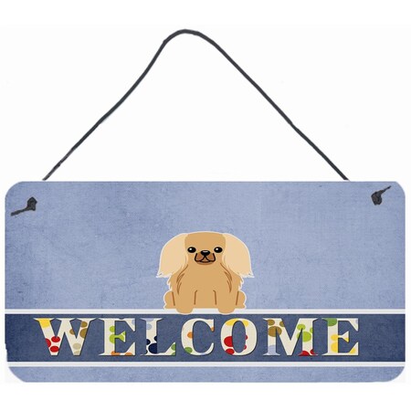 Carolines Treasures Pekingnese Fawn Sable Welcome Wall or Door Hanging Prints BB5685DS812